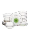 Christian Siriano Luma Porcelain 32 Pc. Dinnerware Set, Service For 8 In Green