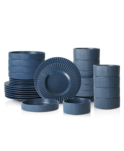 Christian Siriano Lusso 16 Pc. Dinnerware Set, Service For 4 In Ash Blue