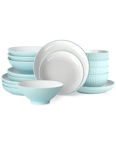 Christian Siriano Lustra 16pc Dinnerware Set In Teal