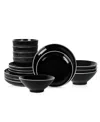 Christian Siriano Lustra 16pc Dinnerware Set In Black