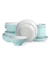 Christian Siriano Lustra 16pc Dinnerware Set In Teal