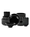 Christian Siriano Lustra 32pc Dinnerware Set In Black