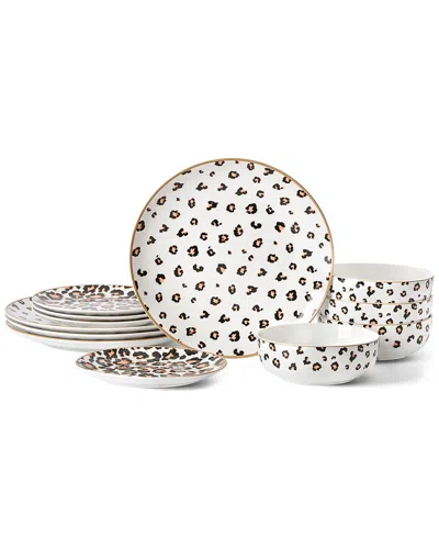 Christian Siriano Majestic 12pc Porcelain Dinnerware Set In Animal Print