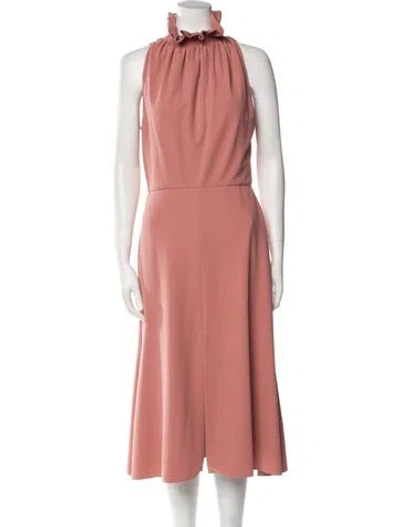 Pre-owned Christian Siriano Mock Neck Midi Length Dress In Pink
