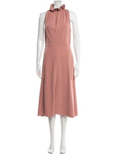 Pre-owned Christian Siriano Mock Neck Midi Length Dress In Pink