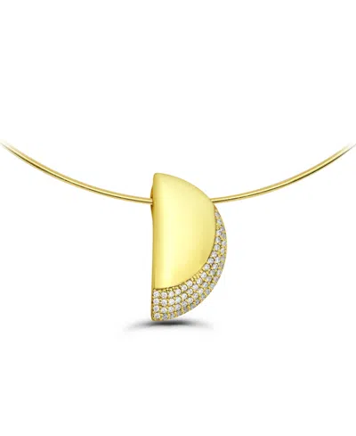 Christian Siriano New York 14k Gold-plated Half Circle Shape Slide Hardwire Collar Necklace