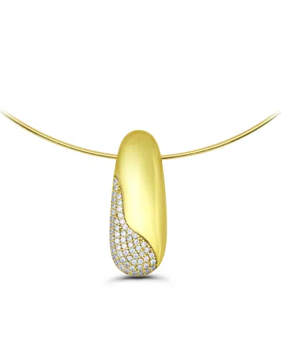 Christian Siriano New York 14k Gold-plated Oval Shape Slide Hardwire Collar Necklace