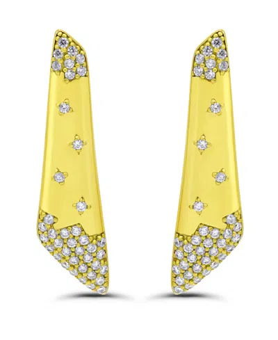 Christian Siriano New York 14k Gold-plated Polish Linear Post Earrings In Yellow