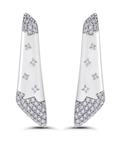 Christian Siriano New York 14k Gold-plated Polish Linear Post Earrings In Silver