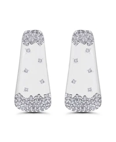 Christian Siriano New York 14k Gold-plated Sprinkle Pave Post Earrings In Silver