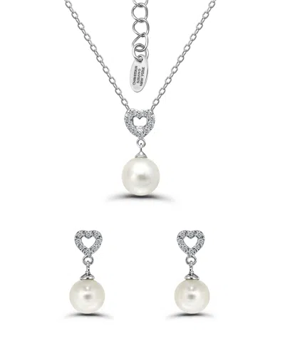 Christian Siriano New York 2-pc. Silver-plated Open Heart Post Drop Earrings And Heart Slide Necklace Set In Multi