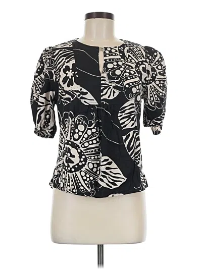 Pre-owned Christian Siriano New York 3/4 Sleeve Blouse In Black