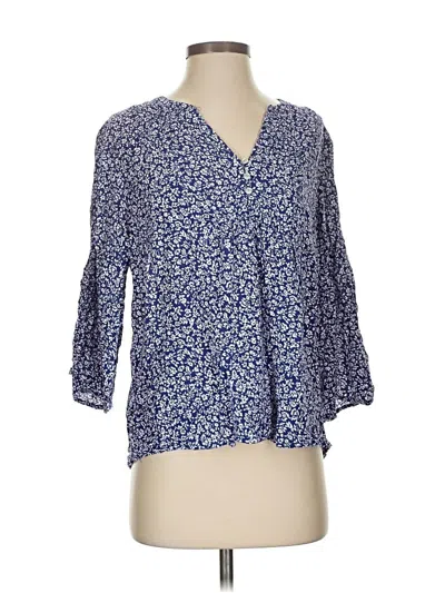 Pre-owned Christian Siriano New York 3/4 Sleeve Blouse In Blue