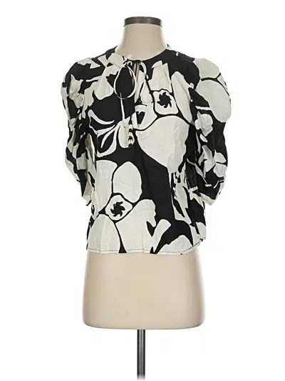 Pre-owned Christian Siriano New York 3/4 Sleeve Blouse In Ivory