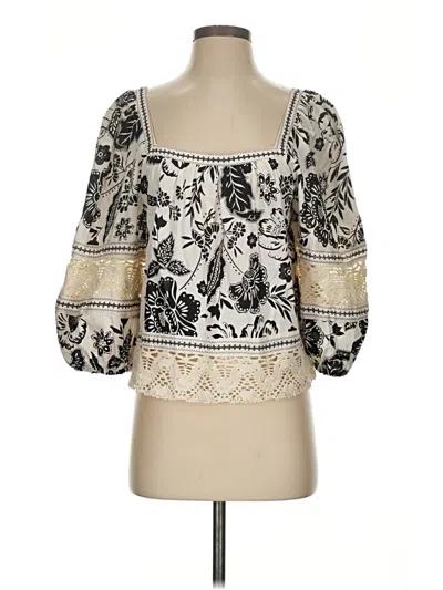 Pre-owned Christian Siriano New York 3/4 Sleeve Blouse In White