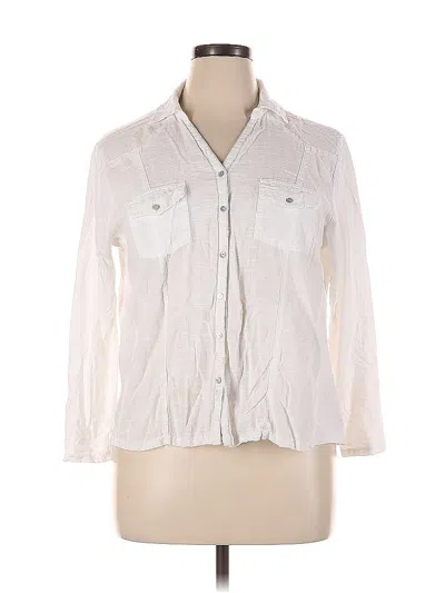 Pre-owned Christian Siriano New York 3/4 Sleeve Button Down Shirt In White