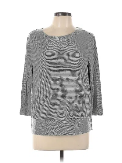 Pre-owned Christian Siriano New York 3/4 Sleeve Top Gray Boatneck Tops