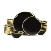 Christian Siriano New York Akoya Porcelain Dinnerware Set In Black