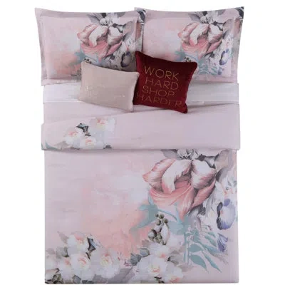 Christian Siriano New York Christian Siriano Dreamy Floral Comforter Set In Pink,brown