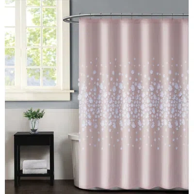 Christian Siriano New York Christian Siriano Ny Confetti Flowers Shower Curtain – Elegant 3d Floral Design In Light Pink