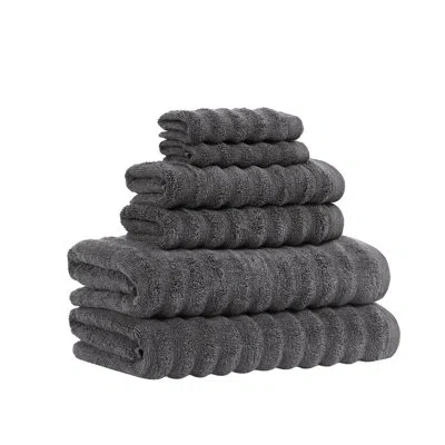 Christian Siriano New York Christian Siriano Ny Textured Zero Twist Beige 6 Piece Towel Set In Gray