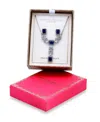 Christian Siriano New York Cubic Zirconia Halo Accents Necklace And Earrings Set In Blue