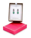 Christian Siriano New York Fine Silver Plated Cubic Zirconia Floral Motif Post Drop Earrings In Green