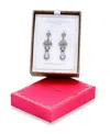 Christian Siriano New York Fine Silver Plated Pave Cubic Zirconia Floral Post Drop Earrings In Gray