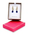 Christian Siriano New York Gold Plated Marquise Cubic Zirconia Cluster Drop Earrings In Blue