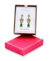Christian Siriano New York Gold Plated Pave Cubic Zirconia Floral Post Drop Earrings In Gold