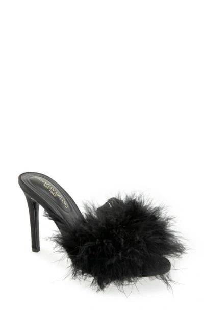 Christian Siriano New York Jazeily Feather Slide Sandal In Black
