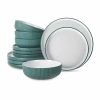 Christian Siriano New York Laro 12-pc. Stoneware Dinnerware Set In Green