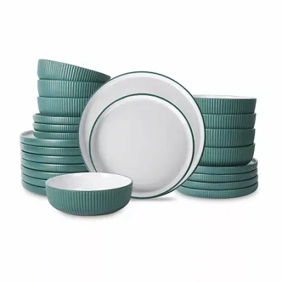 Christian Siriano New York Laro 24-pc. Stoneware Dinnerware Set In Green