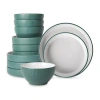 Christian Siriano New York Larosso 12-pc. Stoneware Dinnerware Set In Green
