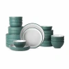 Christian Siriano New York Larosso Set Of 24-pc. Stoneware Dinnerware Set In Green