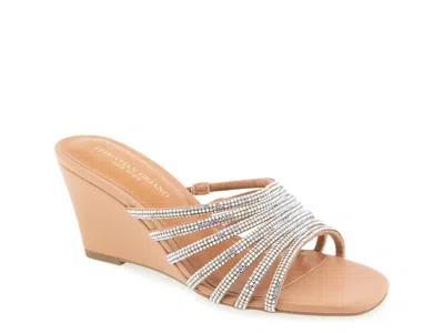 Christian Siriano New York Lenix Wedge Sandal In Brown