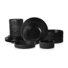 Christian Siriano New York Lusso 16-pc. Stoneware Dinnerware Set In Black