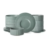 Christian Siriano New York Lusso 16-pc. Stoneware Dinnerware Set In Green