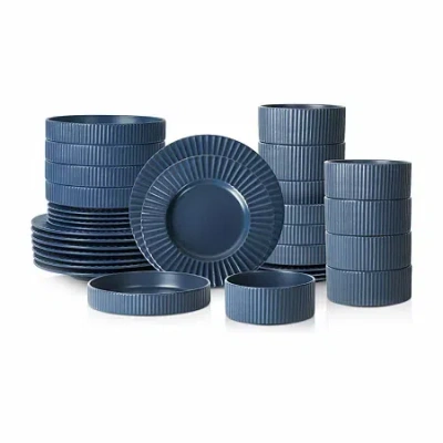 Christian Siriano New York Lusso 32-pc. Stoneware Dinnerware Set In Blue