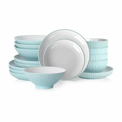 Christian Siriano New York Lustra 16-pc. Stoneware Dinnerware Set In Blue