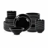 Christian Siriano New York Lustra 32-pc. Stoneware Dinnerware Set In Black