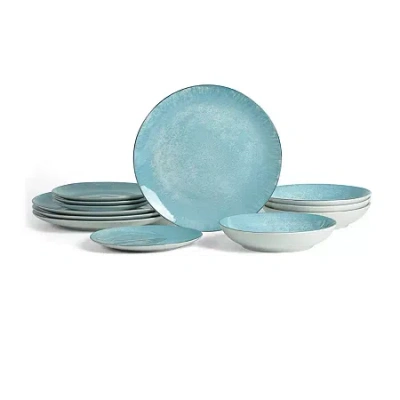 Christian Siriano New York Onyx 12-pc. Porcelain Dinnerware Set In Blue