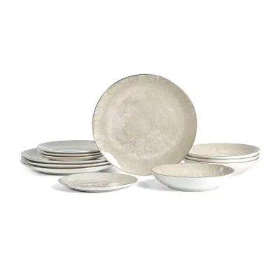 Christian Siriano New York Onyx 12-pc. Porcelain Dinnerware Set In Gray