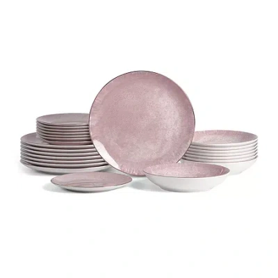 Christian Siriano New York Onyx 24-pc. Porcelain Dinnerware Set In Pink