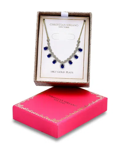 Christian Siriano New York Pear Cut Cubic Zirconia Collar Necklace In Metallic