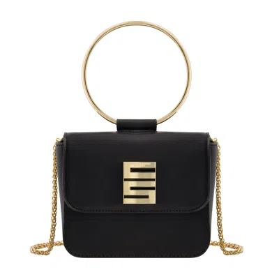 Christian Siriano New York Ring Handle Mini Flap Crossbody In Black