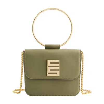 Christian Siriano New York Ring Handle Mini Flap Crossbody In Green