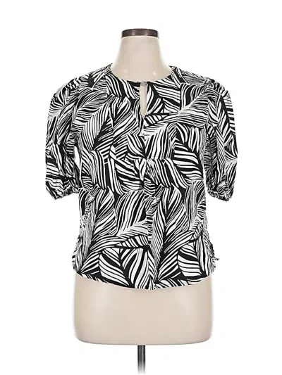 Pre-owned Christian Siriano New York Short Sleeve Blouse In Black