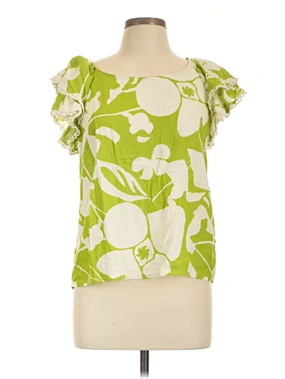 Pre-owned Christian Siriano New York Short Sleeve Blouse In Green