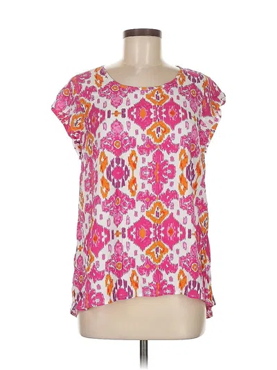 Pre-owned Christian Siriano New York Short Sleeve Blouse In Pink